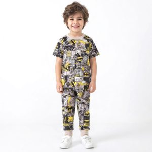 Batman Boys Half Sleeves Pajama Set MCHAKKY - Grey