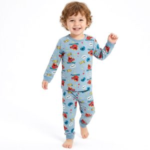 Monster Boys Full Sleeves Pajama Set KHAFIF - Sky Blue