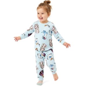 Frozen Princess Girls Full Sleeves Pajama Set MCHAKKY - Sky Blue