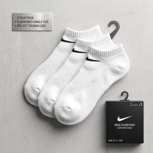 Adult Socks 3 Pcs Set Ankle Cut - White Color