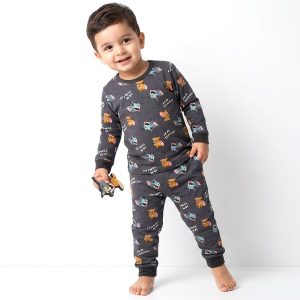 Tom Cat Boys Full Sleeves Pajama Set KHAFIF - Dark Grey