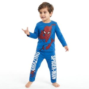 Spiderman Amazing Boys Full Sleeves Pajama Set KHAFIF - Blue