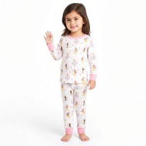 Princess Rose Girls Full Sleeves Pajama Set MCHAKKY - White