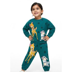 Bambi Dots Girls Winter Training Suit - Dark Green