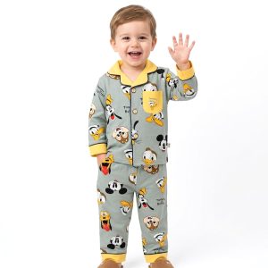 Better Together Boys Front Open Pajama Set - Grey