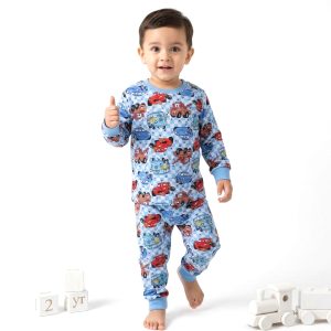 Cars Boys Full Sleeves Pajama Set MCHAKKY - Sky Blue
