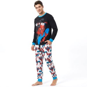 Hero Power Men's Full Sleeves Pajama Set - Black -MF 018