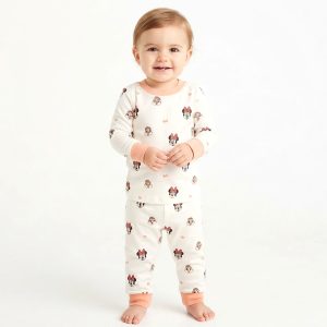 Love Minnie Summer Infant Full Sleeves Pajama Set - White