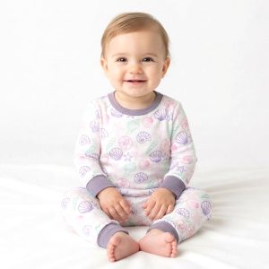 Sea Shells Summer Infant Full Sleeves Pajama Set - White