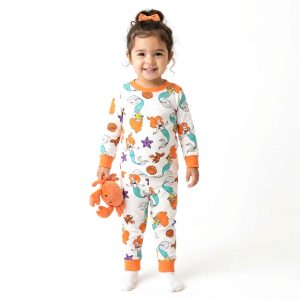 Mermaid Girls Full Sleeves Pajama Set MCHAKKY - White