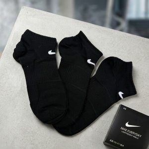 Adult Socks 3 Pcs Set Ankle Cut - Black Color