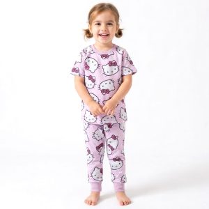 Kitty Girls Half Sleeves Pajama Set MCHAKKY - Purple