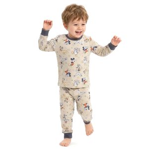 Mickey Stars Boys Full Sleeves Pajama Set MCHAKKY - Brown