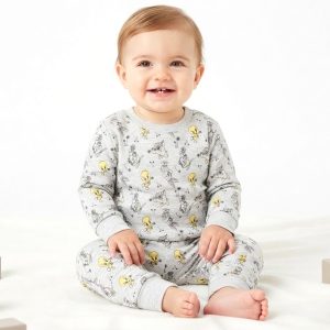Tweety Summer Infant Full Sleeves Pajama Set - Grey