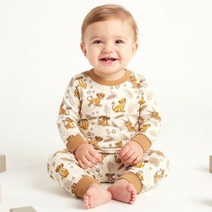 Lion King Summer Infant Full Sleeves Pajama Set - Brown