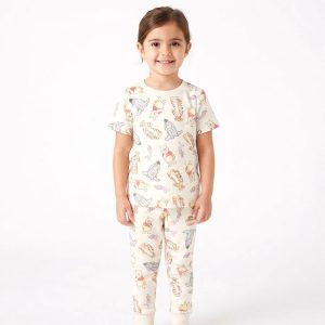All Winnie Girls Half Sleeves Pajama Set MCHAKKY - White