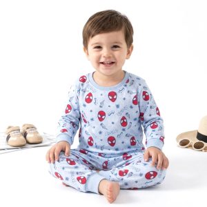 Spidey Boys Full Sleeves Pajama Set MCHAKKY - Sky Blue