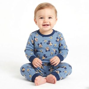 Mickey Summer Infant Full Sleeves Pajama Set - Blue