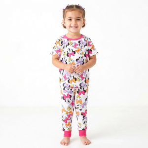 All Bows Girls Half Sleeves Pajama Set MCHAKKY - White