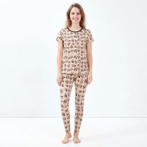 Minnie Ladies Pajama Set - Brown
