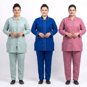 Full Zip Uniforms Maid Kreb Punjabi يونيفورم كريب - Green, Blue, Pink