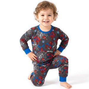 Spiderman Boys Full Sleeves Pajama Set MCHAKKY - Dark Grey
