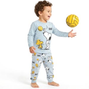 Play Snoopy Boys Full Sleeves Pajama Set KHAFIF - Blue