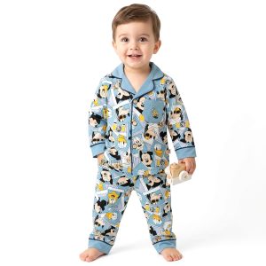 Frames Mickey Boys Front Open Pajama Set - Blue