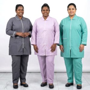 Plain Uniforms Maid Kreb Punjabi يونيفورم كريب - Green Purple Grey