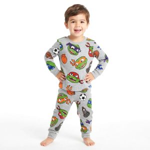 Ninja Turtle Boys Full Sleeves Pajama Set MCHAKKY - Grey