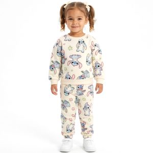 Stitch Floral Girls Winter Training Suit - White