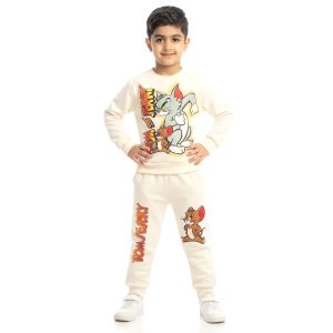 Tom & Jerry Boys Winter Training Suit - Off White