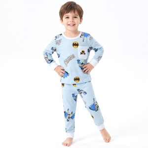 Logo Batman Boys Full Sleeves Pajama Set KHAFIF - Sky Blue