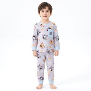 Tom & Jerry Boys Full Sleeves Pajama Set KHAFIF - Grey