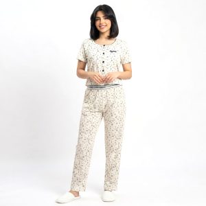 Text Love Ladies Pajama Set - Off White