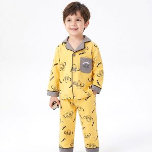 Simba Boys Front Open Pajama Set - Yellow