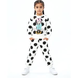 Minnie Big Dots Girls Winter Training Suit - White