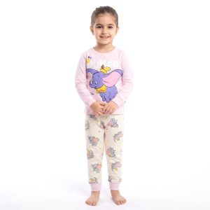 Dumbo Star Girls Full Sleeves Pajama Set KHAFIF - Pink