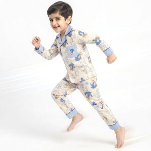 Sonic Boys Front Open Pajama Set - Off White