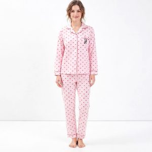 VS Love Ladies Full Sleeves Pajama Set - Pink