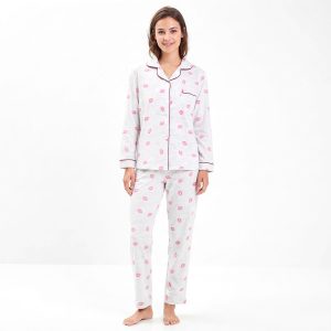 Lips Ladies Full Sleeves Pajama Set - Grey