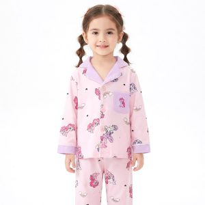 My Little Pony Girls Front Open Pajama Set - Pink